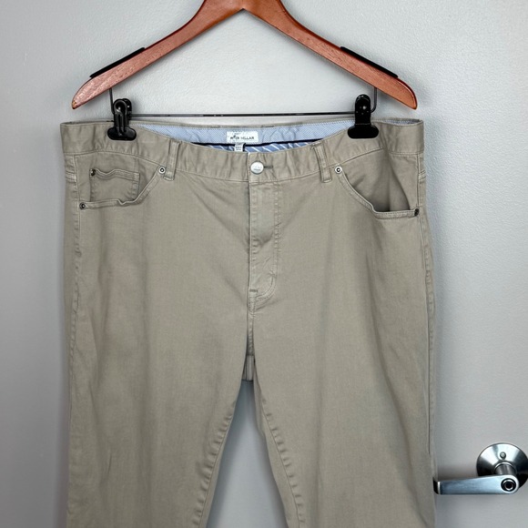 Peter Millar Crown Shop Mens 40x27 Tan Khaki 5 Pocket Pants ME0B39 - Picture 3 of 11